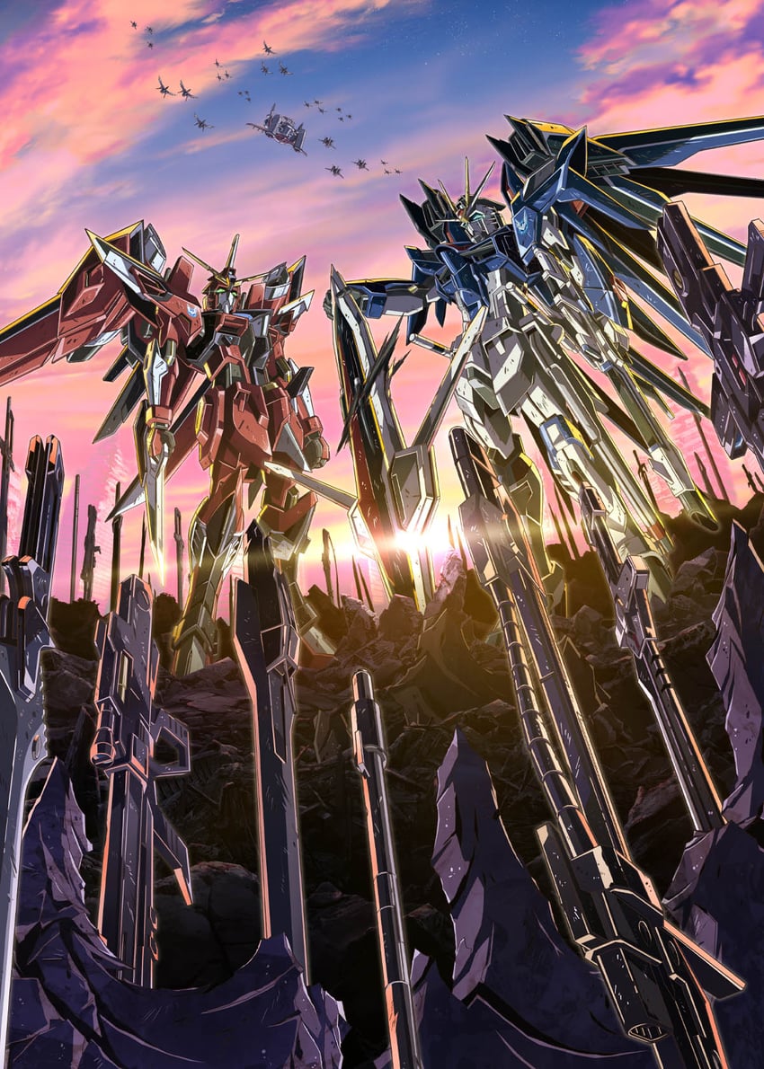 rising freedom gundam, murasame, archangel, and immortal justice gundam (gundam and 2 more)