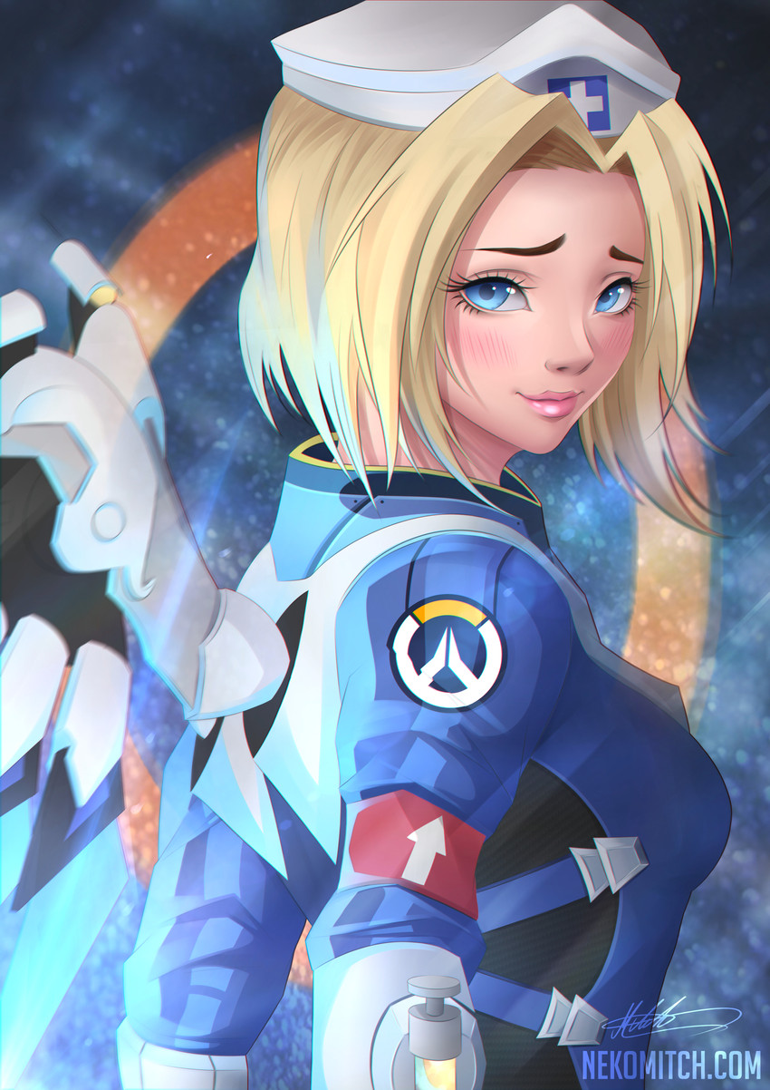 mercy and combat medic ziegler (overwatch and 1 more) drawn by nekomitch
