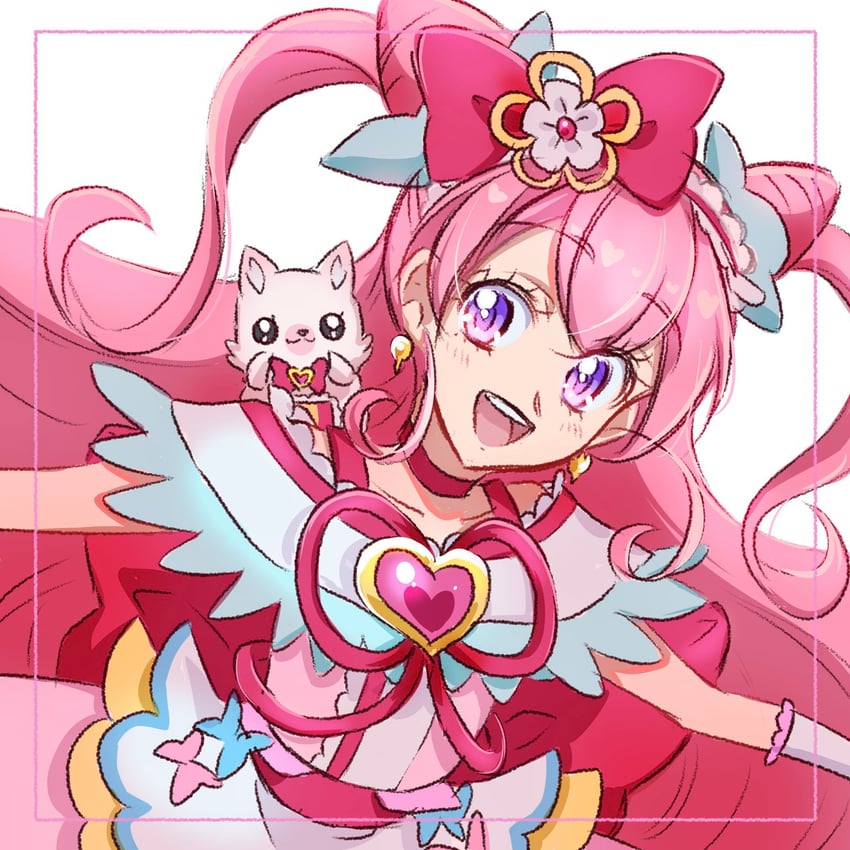 nagomi yui, cure precious, and kome-kome (precure and 1 more) drawn by fpminnie1