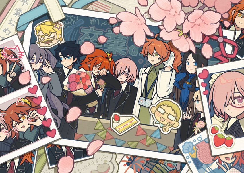 mash kyrielight, fujimaru ritsuka, leonardo da vinci, sion eltnam, nemo, and 5 more (fate and 1 more) drawn by candsale_a