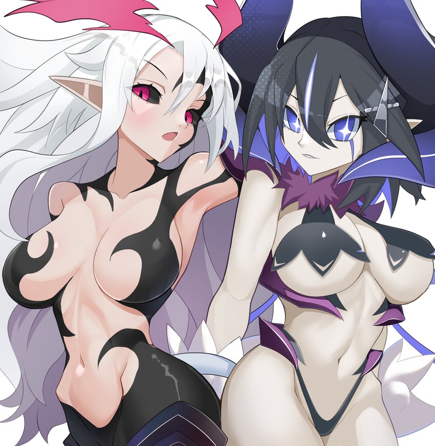 asagiri asagi, liezerota, and void dark (disgaea and 2 more) drawn by octpus