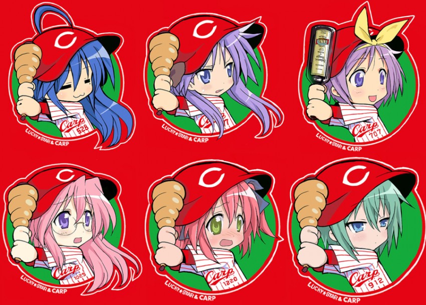 hiiragi kagami, izumi konata, hiiragi tsukasa, takara miyuki, kobayakawa yutaka, and 1 more (lucky star and 1 more)