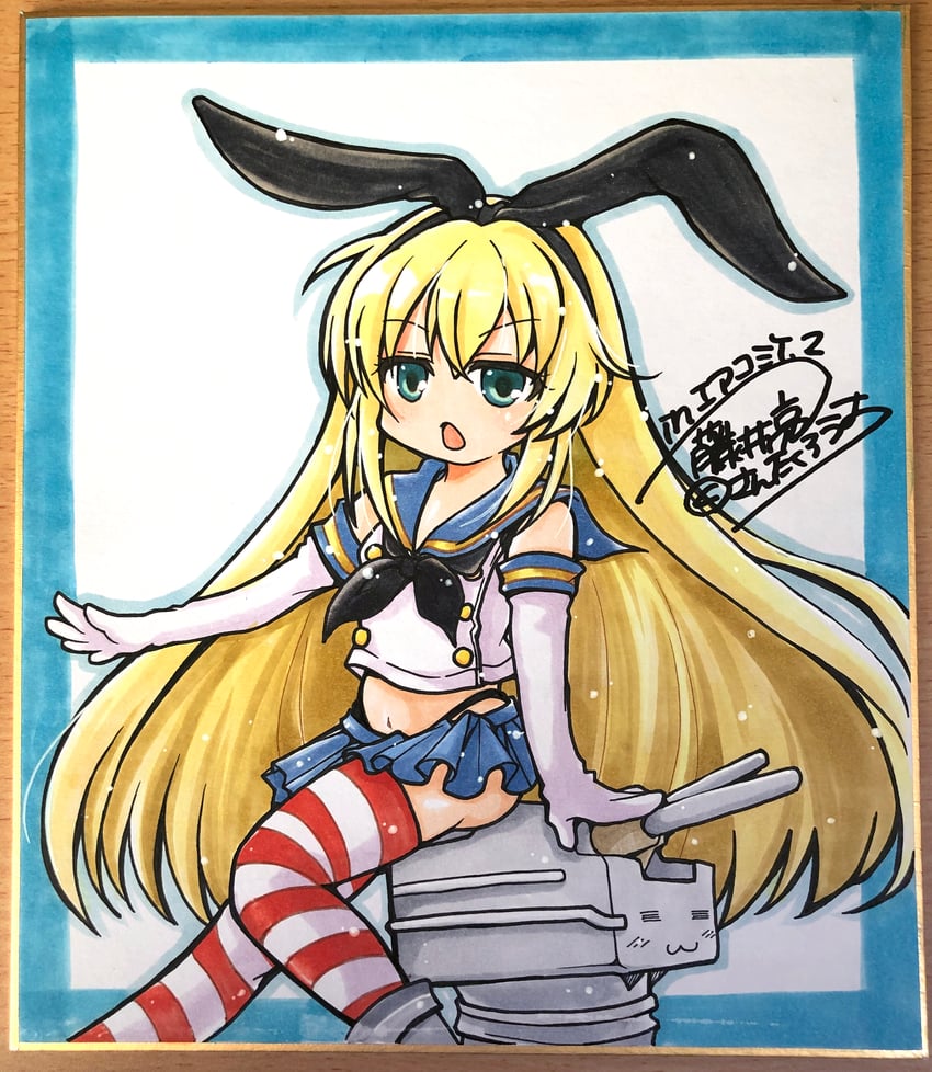 shimakaze and rensouhou-chan (kantai collection and 1 more) drawn by fujii_ryou