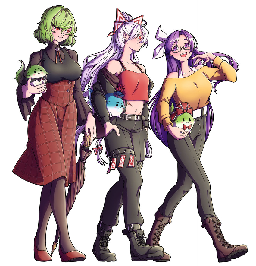 fujiwara no mokou, kazami yuuka, kamishirasawa keine, kagiyama hina, wriggle nightbug, and 1 more (touhou) drawn by mefomefo