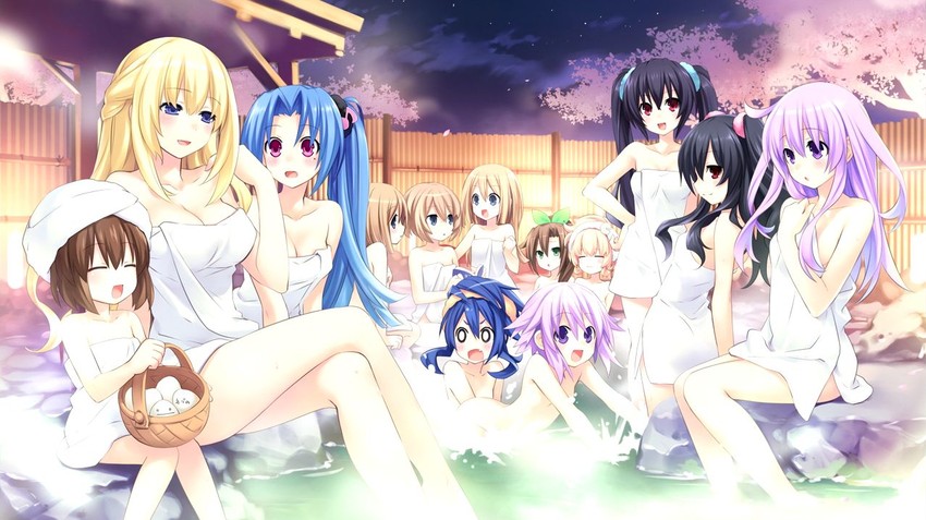 neptune, noire, nepgear, blanc, vert, and 8 more (neptune and 2 more) drawn by tsunako