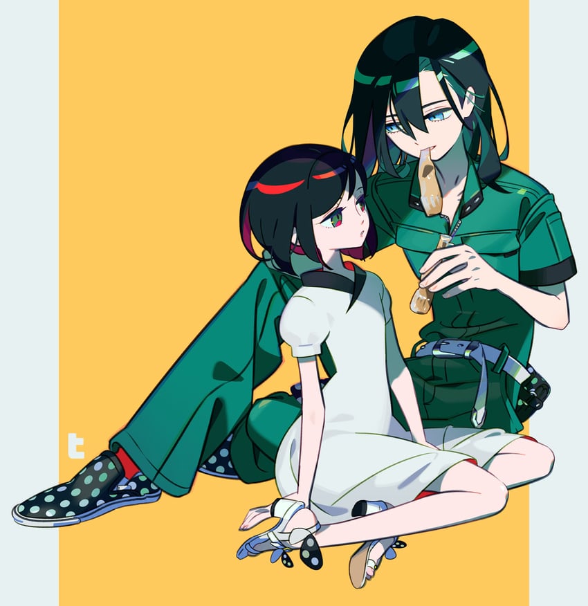 yamiguchi houko and ishinagi moeta (zaregoto series) drawn by take_(takegarou)