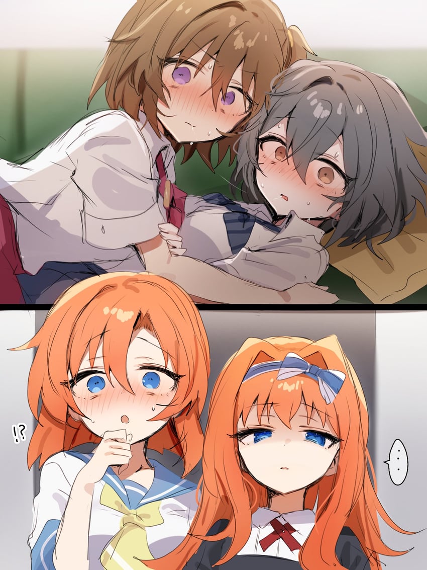 ryuuguu rena, kimiyoshi kazuho, akasaka miyuki, and houtani nao (higurashi no naku koro ni and 1 more) drawn by ma_(aaayabaina111)