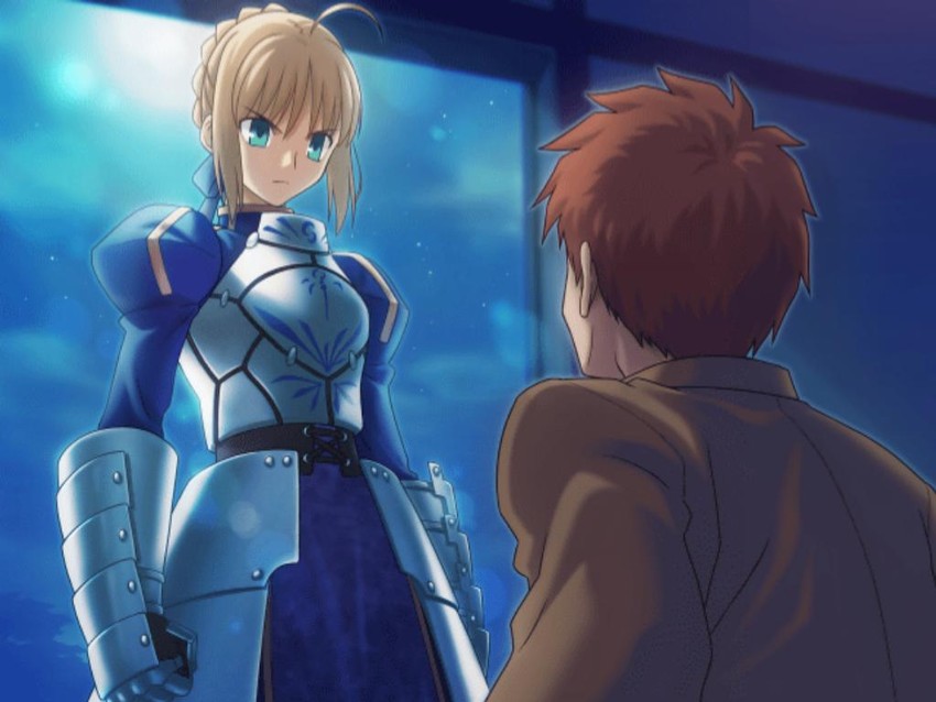 artoria pendragon, saber, and emiya shirou (fate and 2 more) drawn by higurashi_ryuuji