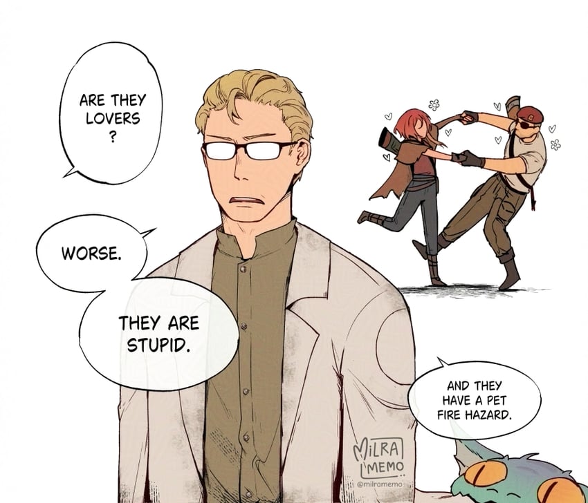 courier, noelle rutherford, craig boone, jalapeno, and arcade gannon (fallout and 1 more) drawn by milramemo