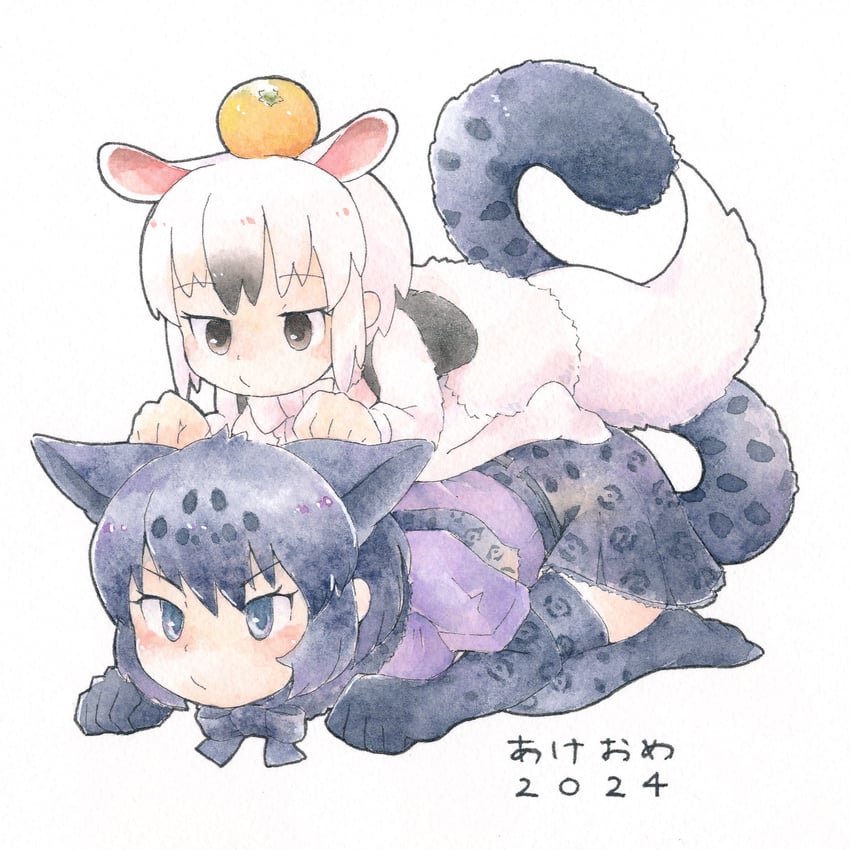 southern tamandua and black jaguar (kemono friends) drawn by mitsuhashi_(mtsu84)