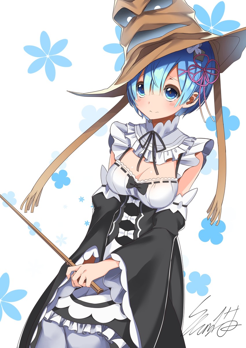 rem and sorting hat (re:zero kara hajimeru isekai seikatsu and 2 more) drawn by slumcat