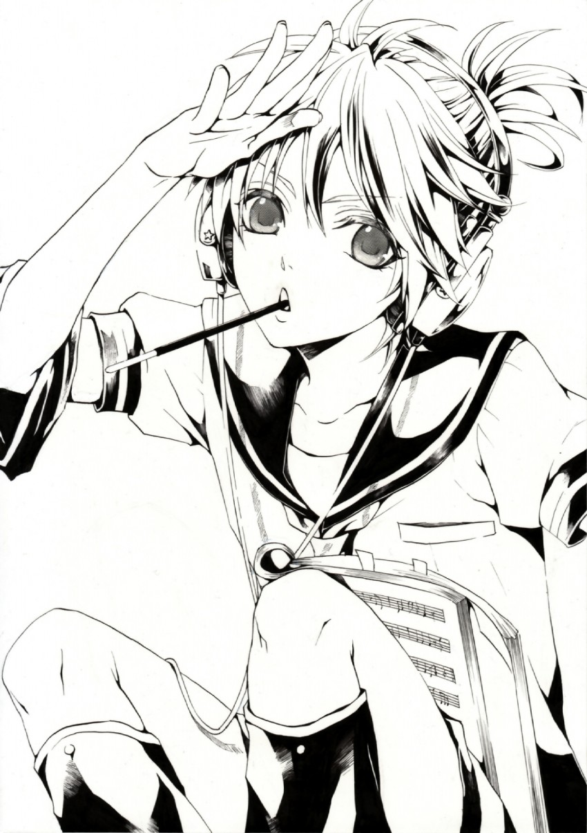 kagamine len (vocaloid) drawn by hakuseki