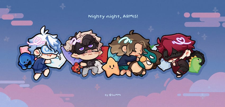 paras, octavio, jurard t rexford, crimzon ruze, goldbullet, and 1 more (pokemon and 2 more) drawn by g0mmi