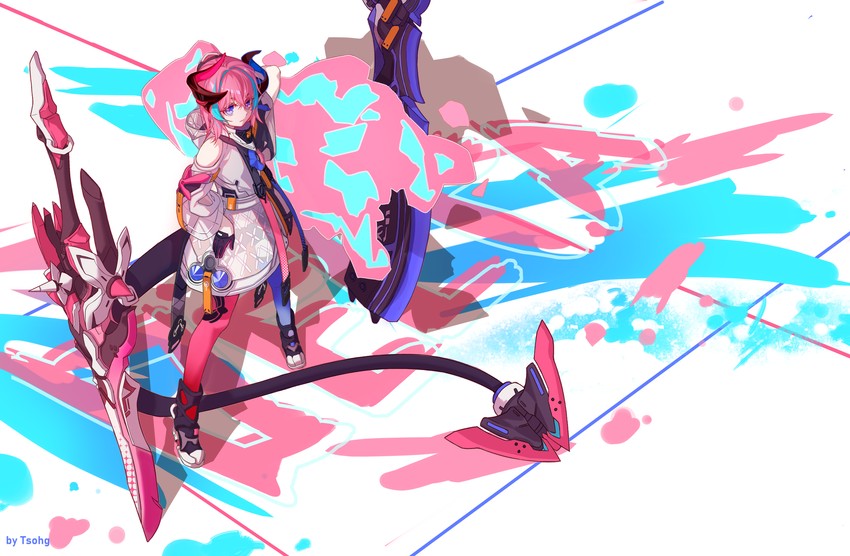 rozaliya olenyeva and delta (honkai and 1 more) drawn by tsohg