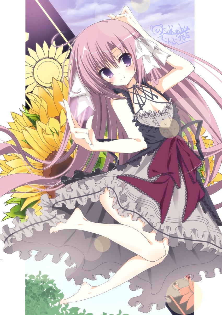 natsusaki yomi (himawari no kyoukai to nagai natsuyasumi) drawn by sukonbu385