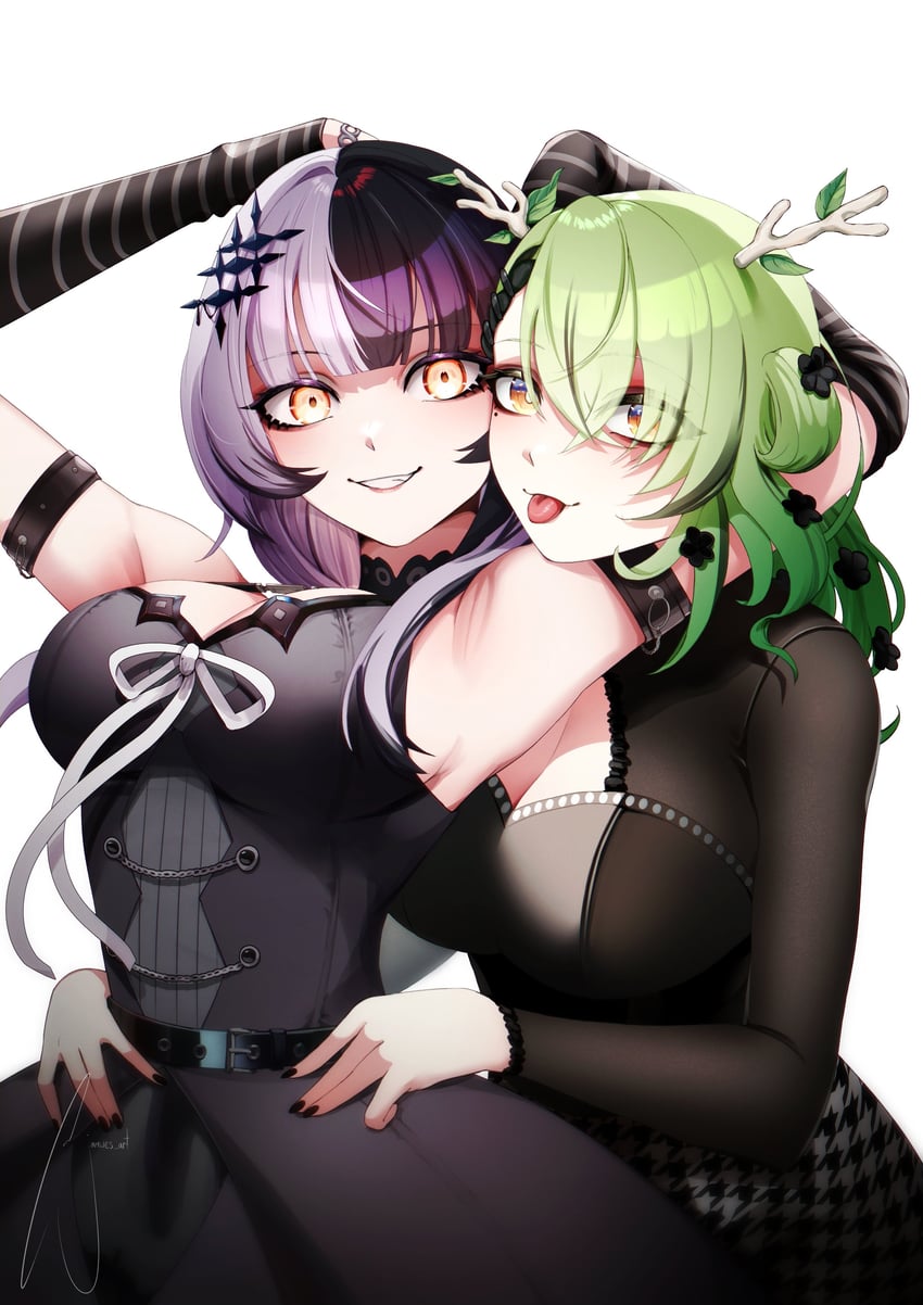 ceres fauna and shiori novella (hololive and 1 more) drawn by jamwes