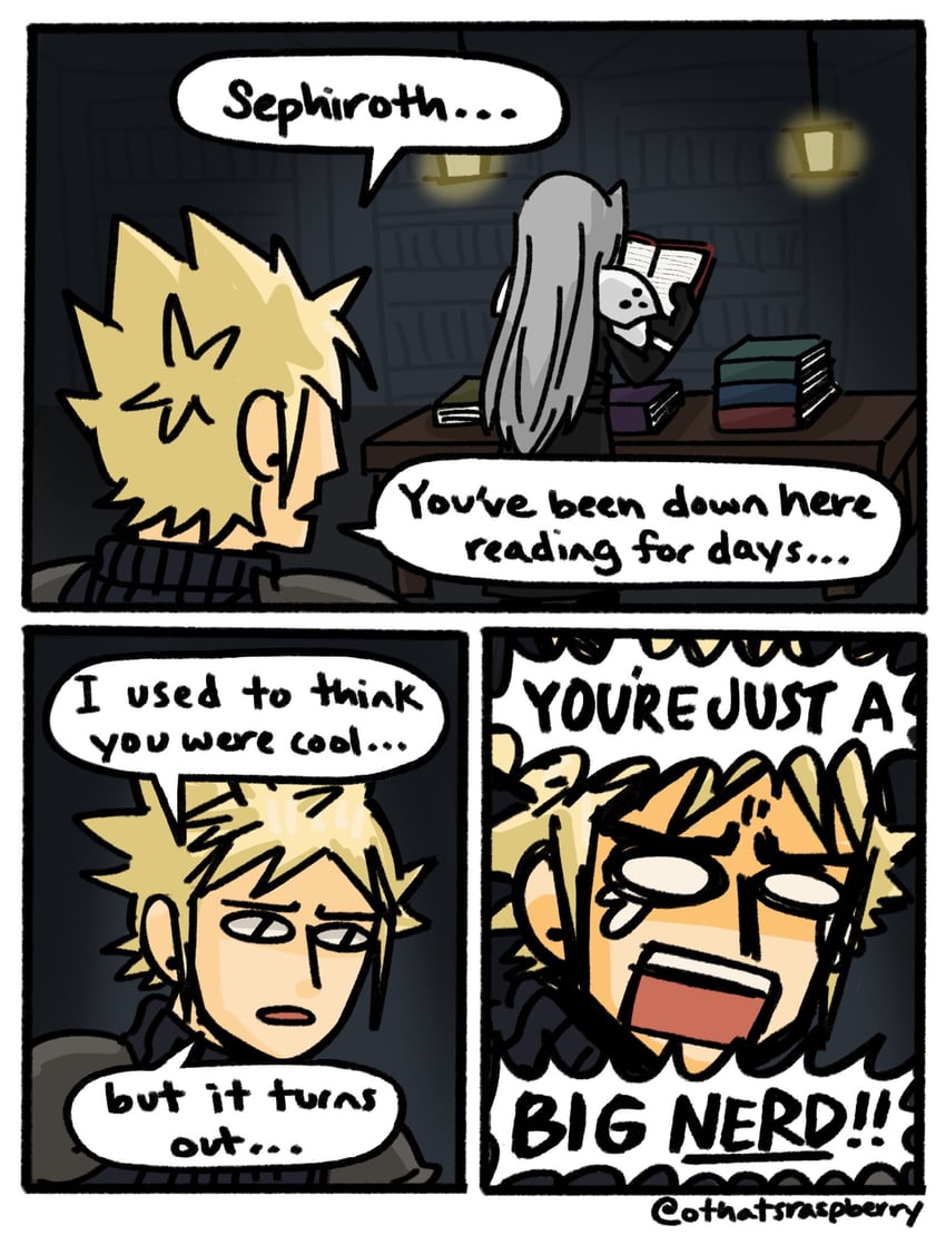 cloud strife and sephiroth (final fantasy and 3 more) drawn by maddie_(othatsraspberry)