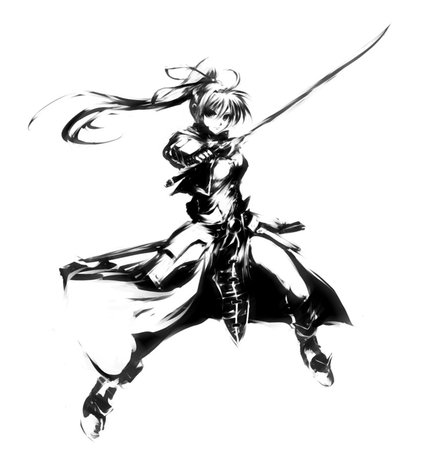 signum and laevatein (lyrical nanoha and 1 more) drawn by mohomen