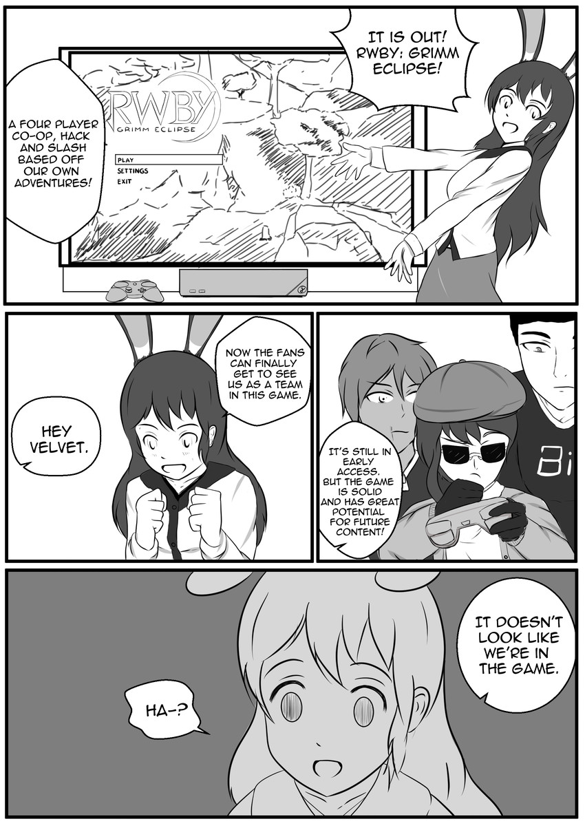 velvet scarlatina, coco adel, fox alistair, and yatsuhashi daichi (rwby) drawn by aikiyun