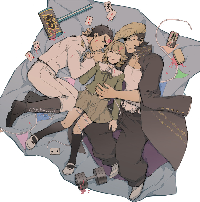 fujisaki chihiro, ishimaru kiyotaka, and owada mondo (danganronpa and 1 more) drawn by futsutsuka