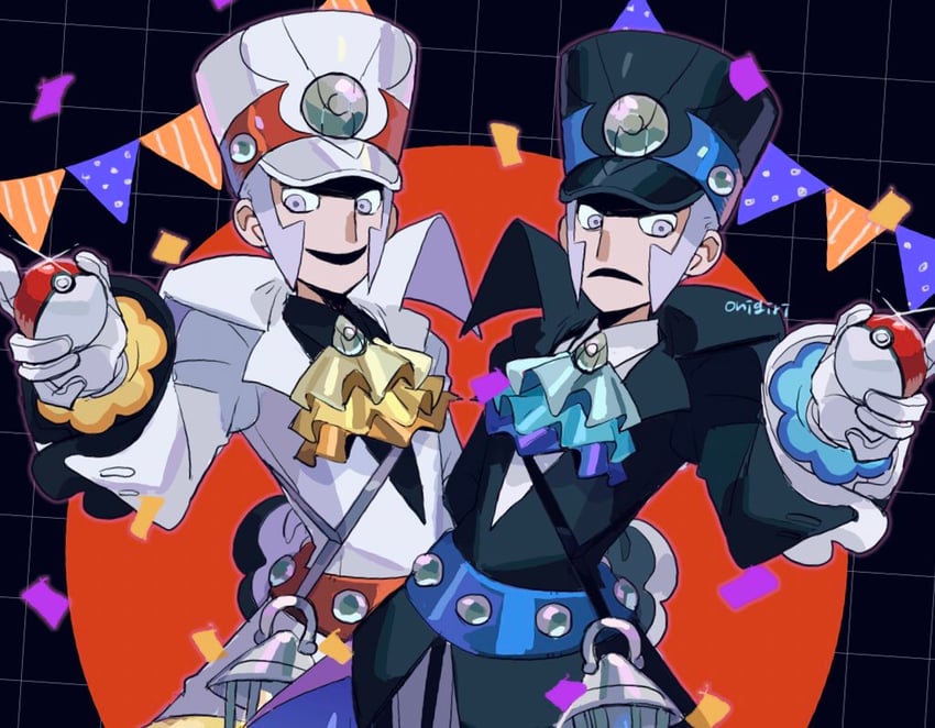 ingo and emmet (pokemon and 1 more) drawn by onigiri_(ahku5522)