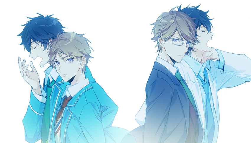 kunugi akiomi and sagami jin (ensemble stars!) drawn by xia_(ryugo)