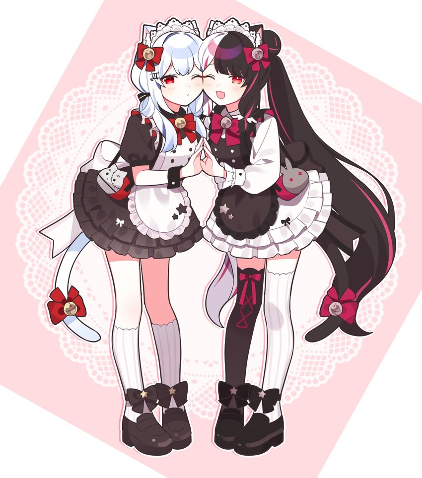 yorumi rena and hakase fuyuki (nijisanji) drawn by waka_(wk4444)