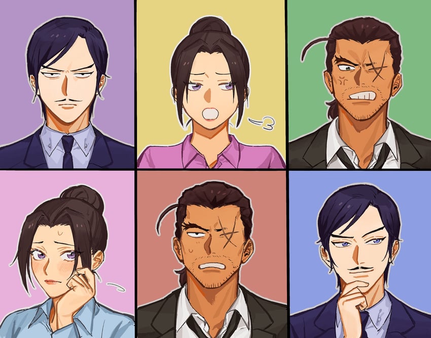 morofushi takaaki, uehara yui, and yamato kansuke (meitantei conan) drawn by nito_nana