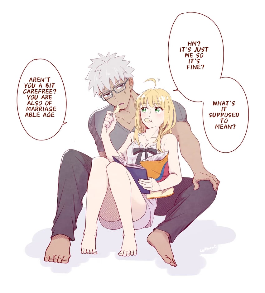 artoria pendragon, saber, and archer (fate and 1 more) drawn by alleycat_nd