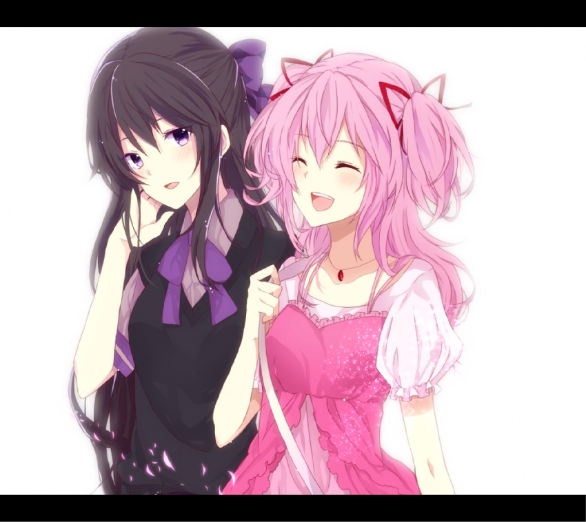 akemi homura and kaname madoka (mahou shoujo madoka magica) drawn by sekiji_miko