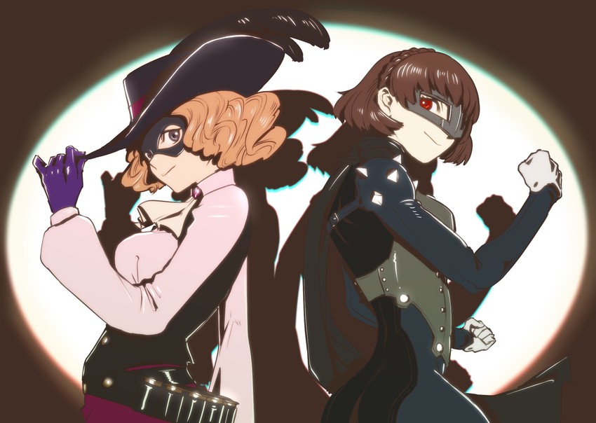 niijima makoto, okumura haru, queen, and noir (persona and 2 more) drawn by riku_(ukir125)