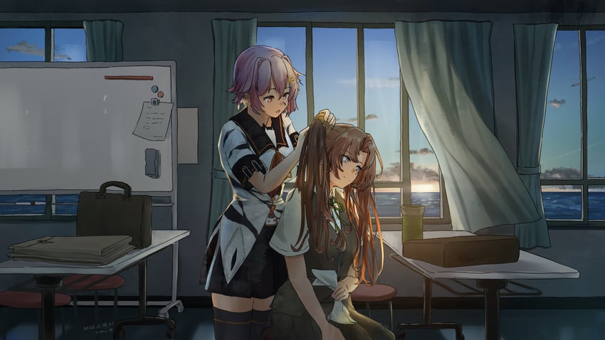 kagerou, tama, kagerou kai ni, and tama kai ni (kantai collection) drawn by kuragare