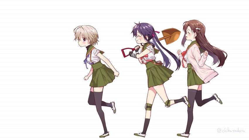 ebisuzawa kurumi, wakasa yuuri, and naoki miki (gakkou gurashi!) drawn by chiba_sadoru