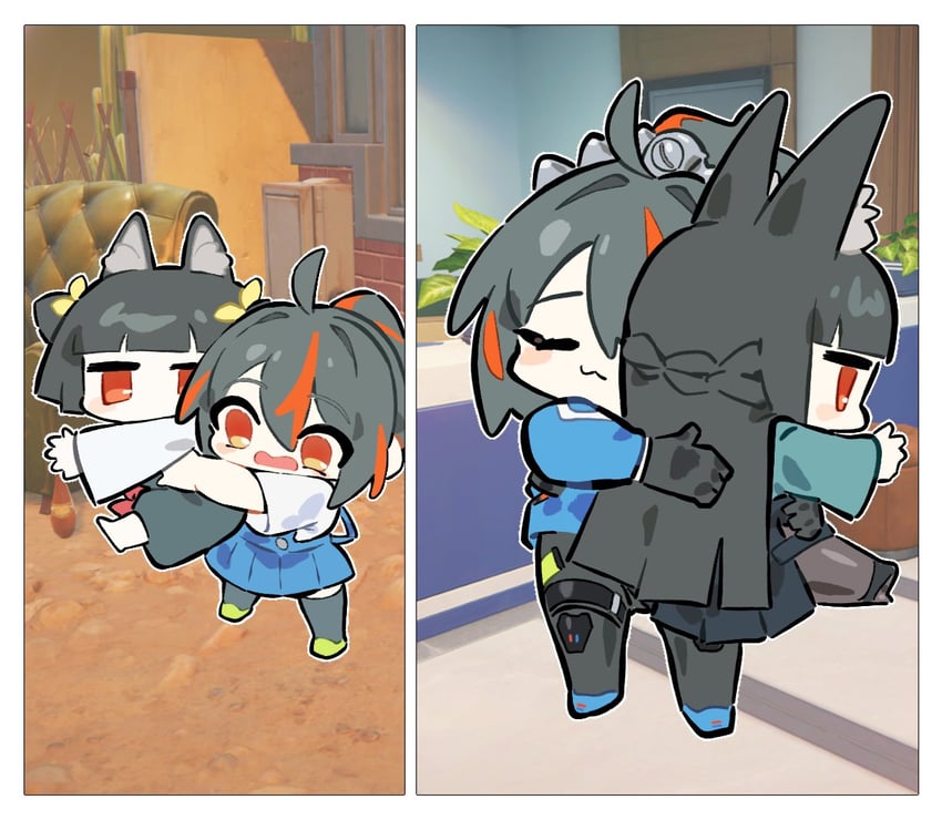 hoshimi miyabi and zhu yuan (zenless zone zero) drawn by sima_(exavalon00)