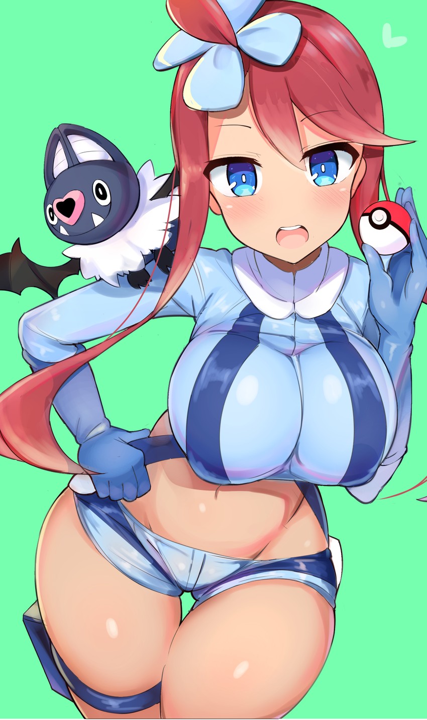 skyla and swoobat (pokemon and 1 more) drawn by jakko