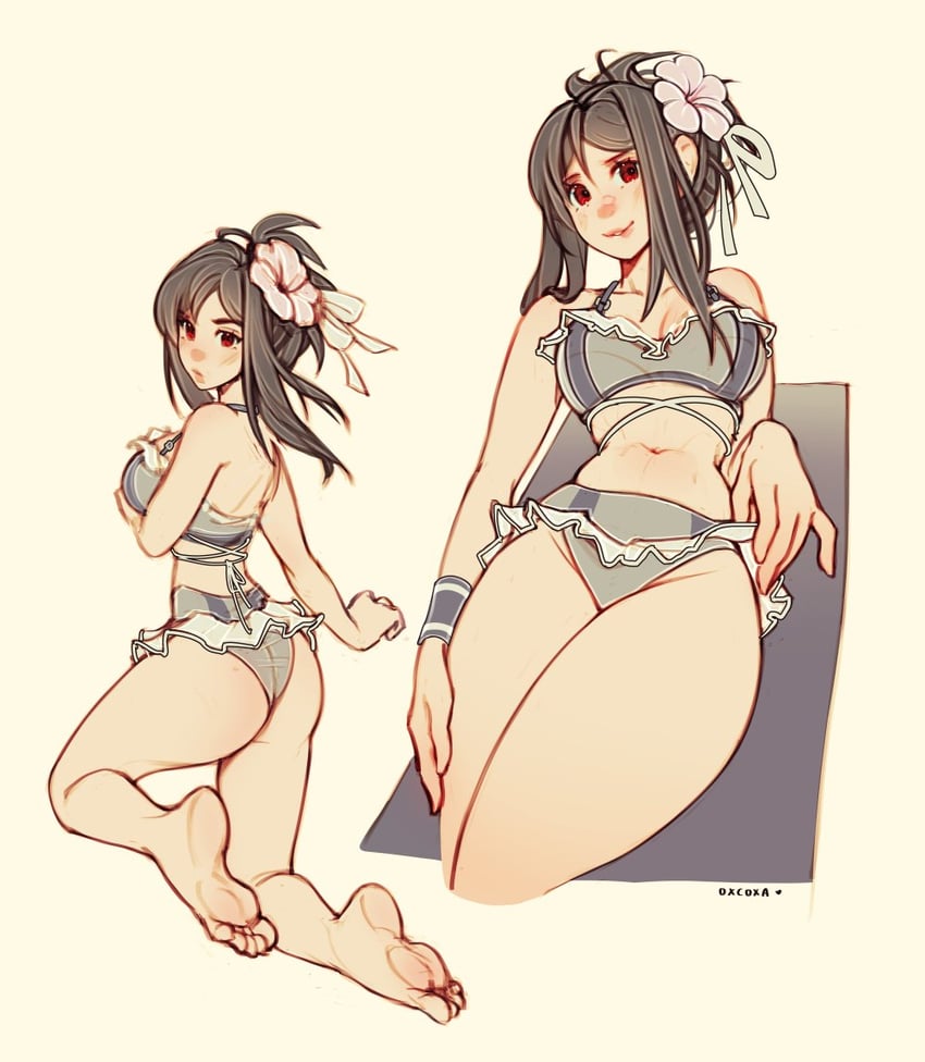 tifa lockhart (final fantasy and 3 more) drawn by oxcoxa