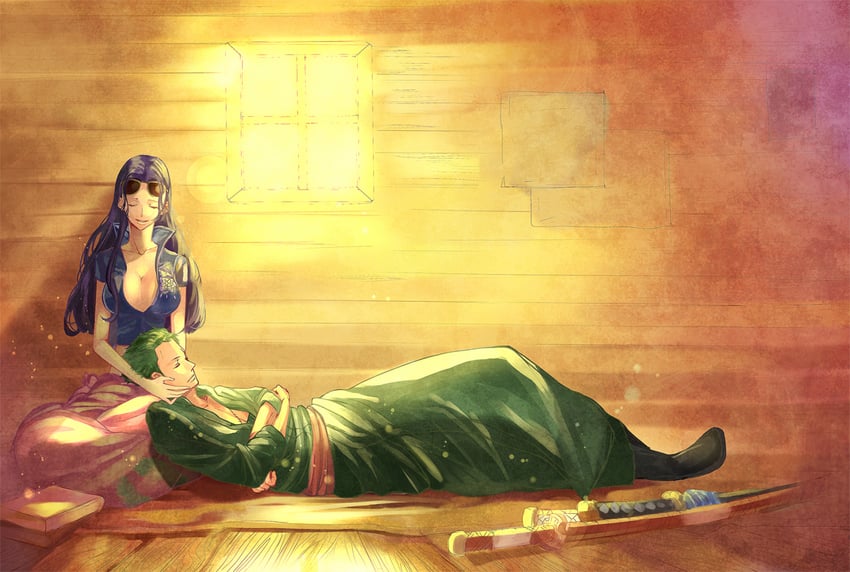 nico robin and roronoa zoro (one piece) drawn by pipay