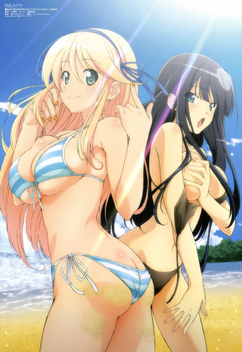 ikaruga and katsuragi (senran kagura and 2 more) drawn by koseki_masaru
