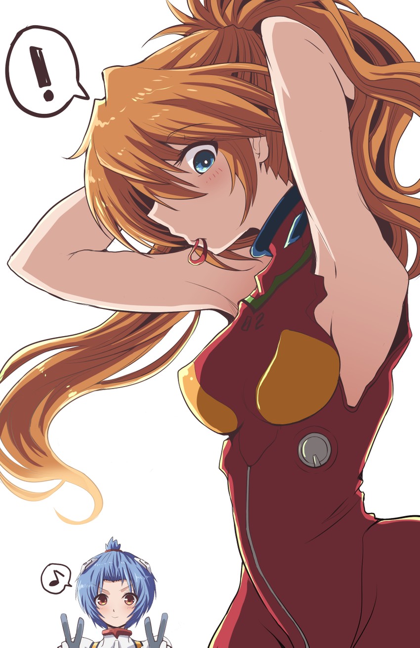 souryuu asuka langley and ayanami rei (neon genesis evangelion) drawn by fujitaka_nasu