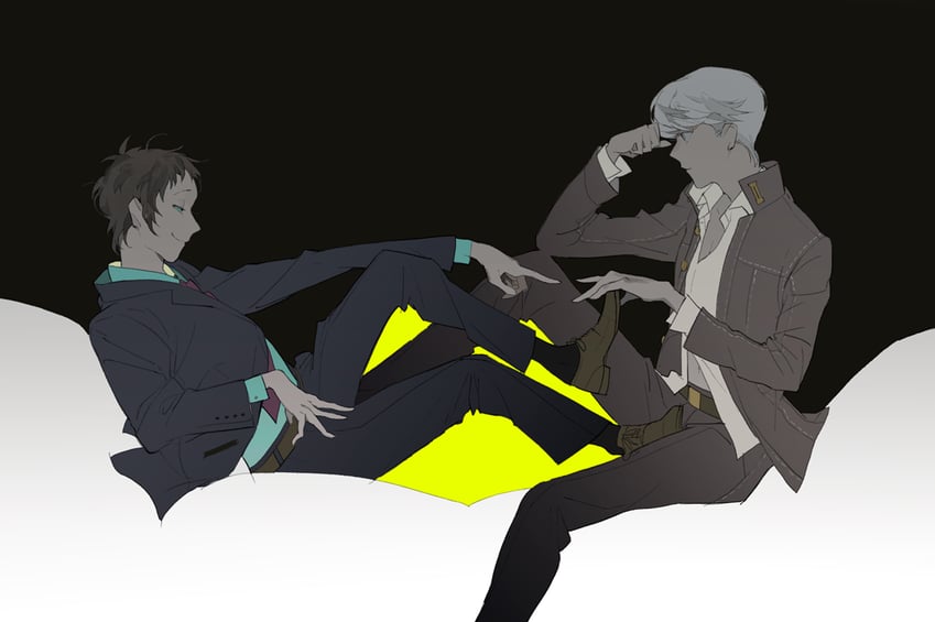 narukami yu and adachi tooru (persona and 1 more) drawn by kaninn