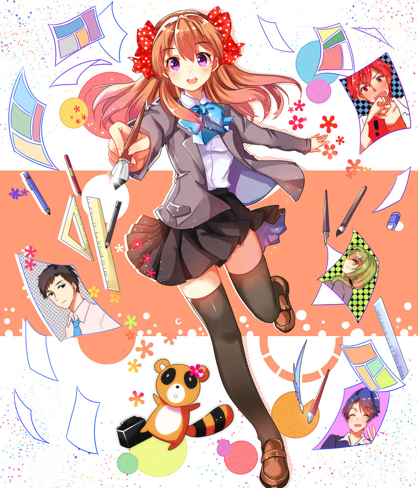 sakura chiyo, kashima yuu, nozaki umetarou, mikoshiba mikoto, and seo yuzuki (gekkan shoujo nozaki-kun) drawn by zonana