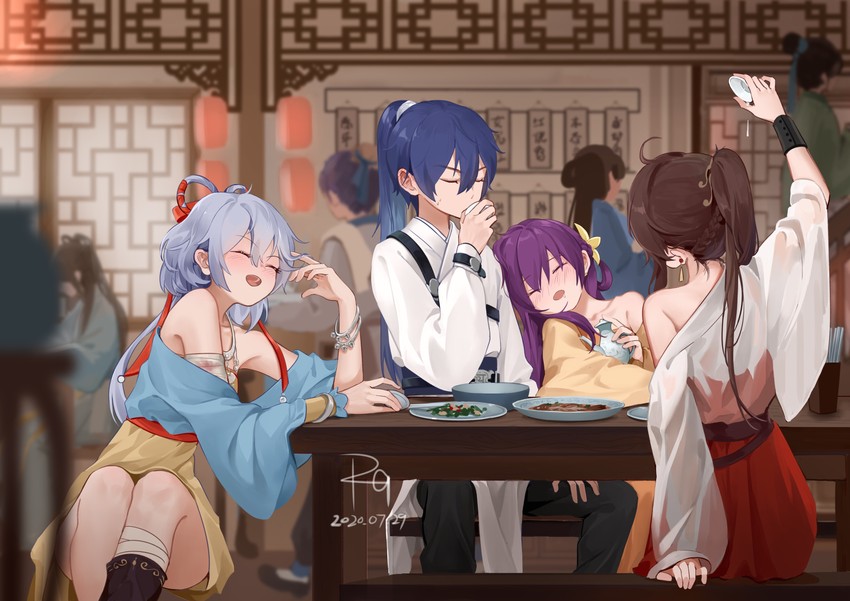 luo tianyi, yuezheng ling, zhiyu moke, and mo qingxian (vocaloid and 1 more) drawn by asamayuki_ra