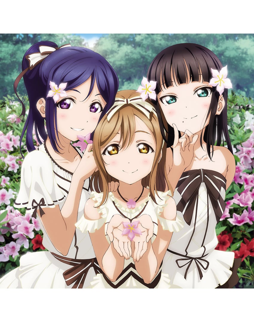 matsuura kanan, kurosawa dia, and kunikida hanamaru (love live! and 1 more)