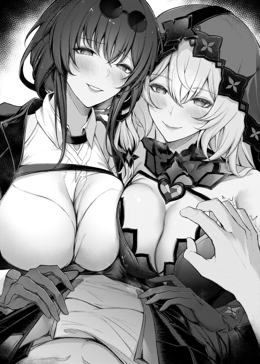 trailblazer, kafka, caelus, and black swan (honkai and 1 more) drawn by aisutei