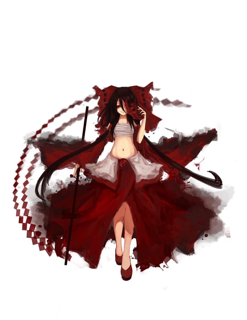 hakurei reimu and onimiko (touhou and 1 more) drawn by qghy