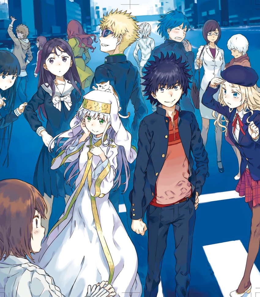 kamijou touma, accelerator, index, mugino shizuri, frenda seivelun, and 10 more (toaru majutsu no index and 1 more) drawn by haimura_kiyotaka