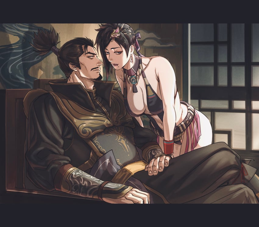 nouhime and oda nobunaga (sengoku musou and 1 more) drawn by tobo_katsuo