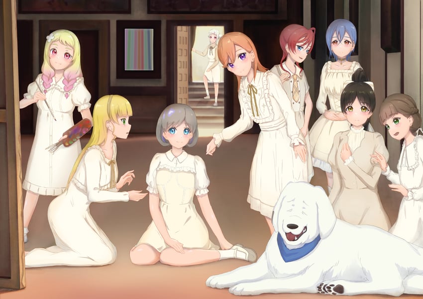 shibuya kanon, tang keke, heanna sumire, arashi chisato, hazuki ren, and 5 more (love live! and 2 more) drawn by kannogi