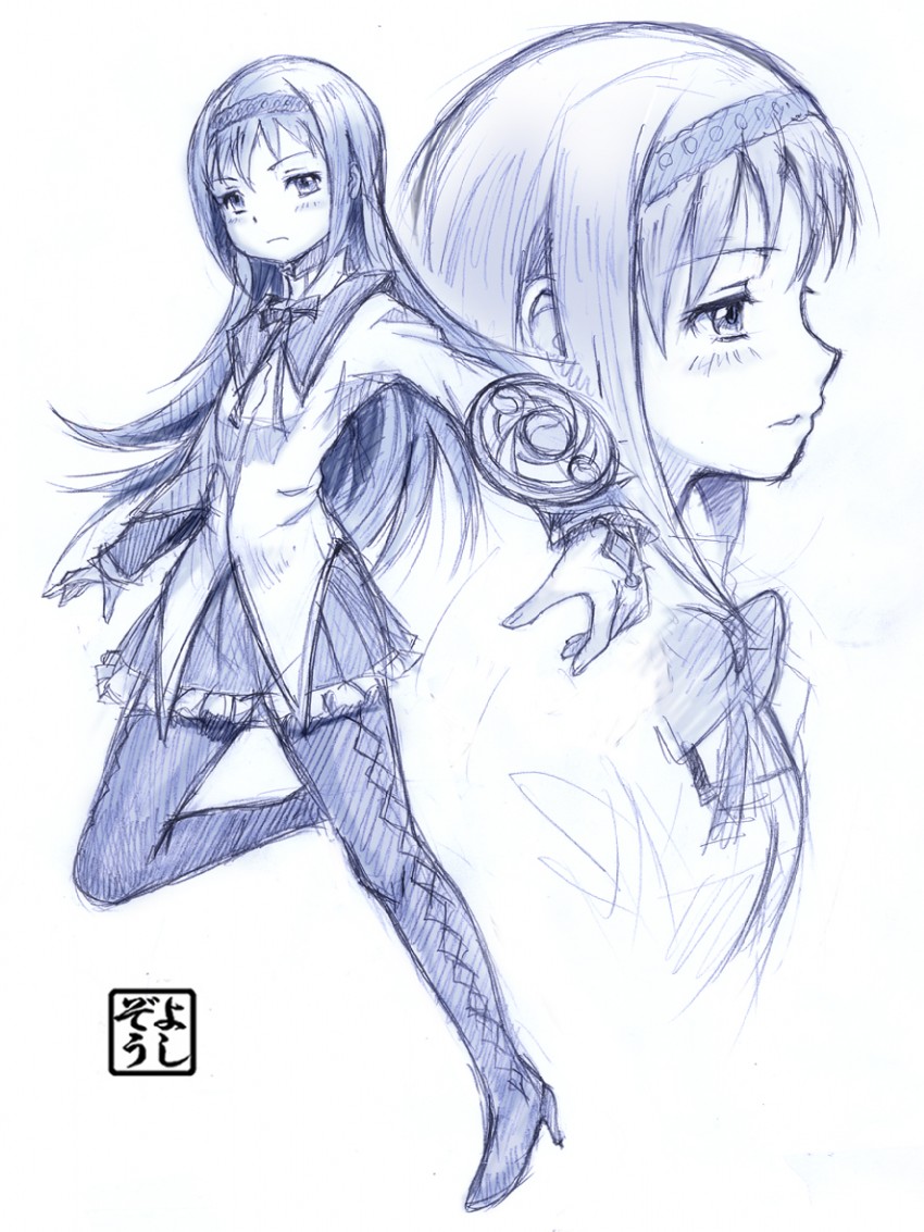 akemi homura (mahou shoujo madoka magica) drawn by yoshikawa_kazunori