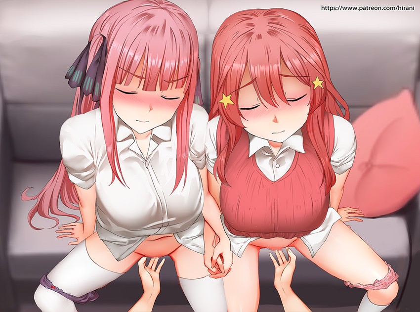 nakano nino and nakano itsuki (go-toubun no hanayome) drawn by ginhaha